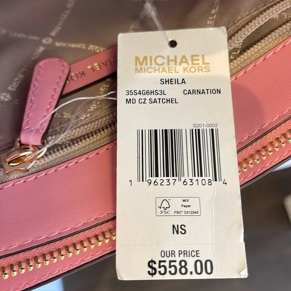 MICHAEL KORS
Sheila Medium CZ Faux Saffiano Leather Satchel Crossbody 
NWT - Picture 9 of 16